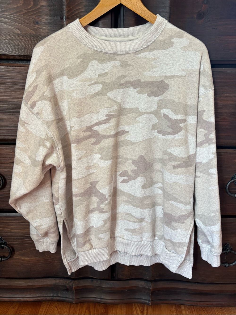 American Eagle Women’s Amazingly Soft Camo Crew Sweater, Size XS